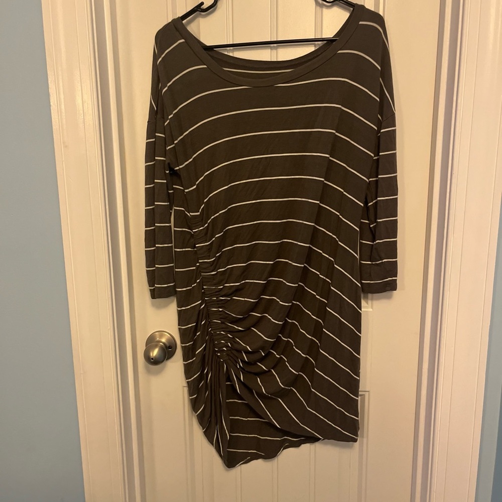 Striped Ruched maternity shirt